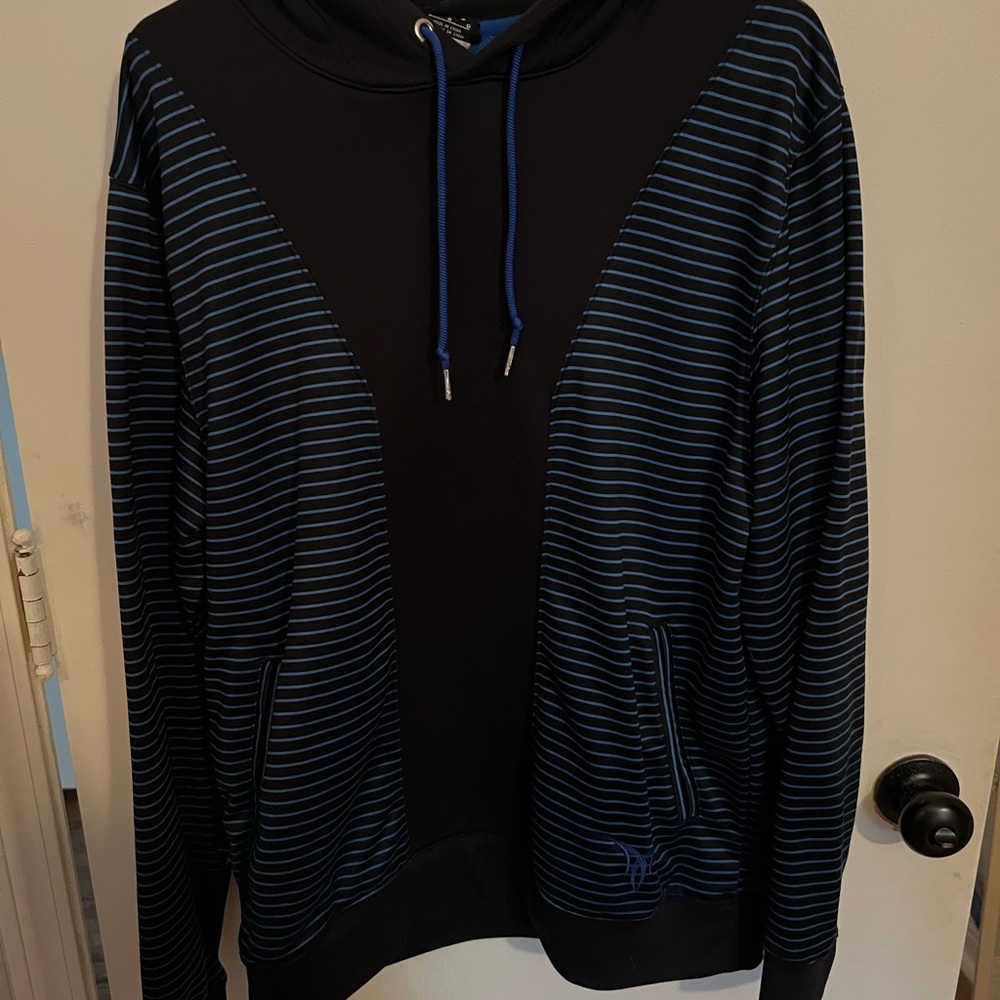 Air Jordan Black and Blue Striped Hoodie